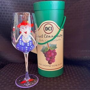 Age Improves With Wine" Hand Painted Wine Glass Screenplay Designs